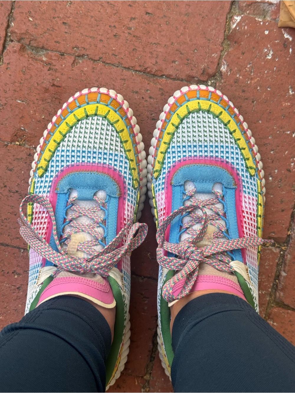 Chloe Size 39 US 9 - Multicolor Sneakers - Green, Yellow, Pink & Blue - worn 1X - Picture 4 of 7